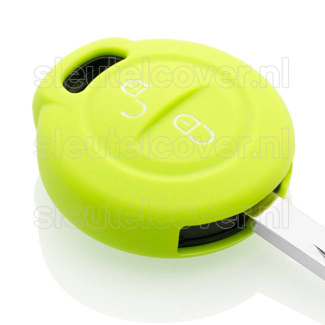 Autosleutel Hoesje geschikt voor Mitsubishi - SleutelCover - Silicone Autosleutel Cover - Sleutelhoesje Lime groen