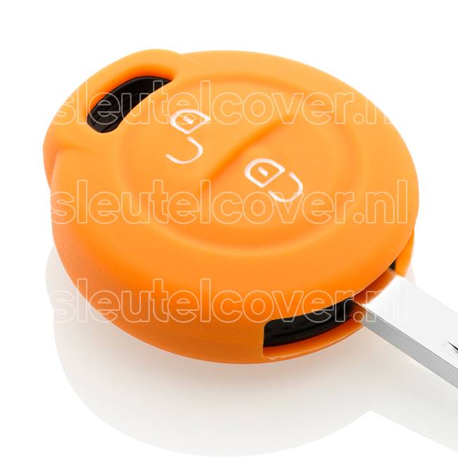 Autosleutel Hoesje geschikt voor Mitsubishi - SleutelCover - Silicone Autosleutel Cover - Sleutelhoesje Oranje