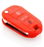 Autosleutel Hoesje geschikt voor Peugeot - SleutelCover - Silicone Autosleutel Cover - Sleutelhoesje Rood