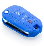 Autosleutel Hoesje geschikt voor Peugeot - SleutelCover - Silicone Autosleutel Cover - Sleutelhoesje Blauw