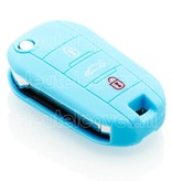 Autosleutel Hoesje geschikt voor Citroën - SleutelCover - Silicone Autosleutel Cover - Sleutelhoesje Lichtblauw