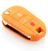 Autosleutel Hoesje geschikt voor Peugeot - SleutelCover - Silicone Autosleutel Cover - Sleutelhoesje Oranje