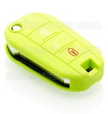 Autosleutel Hoesje geschikt voor Peugeot - SleutelCover - Silicone Autosleutel Cover - Sleutelhoesje Lime groen