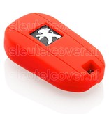 Autosleutel Hoesje geschikt voor Peugeot - SleutelCover - Silicone Autosleutel Cover - Sleutelhoesje Rood