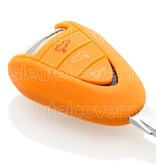 Autosleutel Hoesje geschikt voor Porsche - SleutelCover - Silicone Autosleutel Cover - Sleutelhoesje Oranje