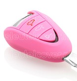 Autosleutel Hoesje geschikt voor Porsche - SleutelCover - Silicone Autosleutel Cover - Sleutelhoesje Roze