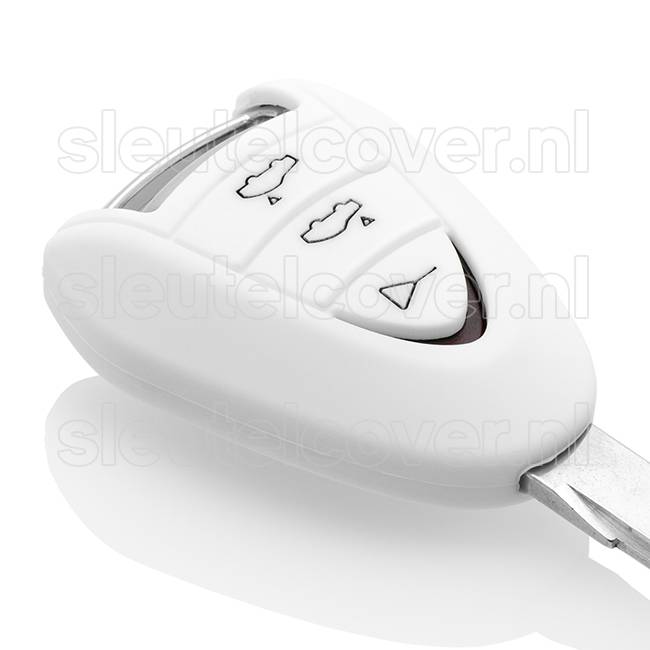Autosleutel Hoesje geschikt voor Porsche - SleutelCover - Silicone Autosleutel Cover - Sleutelhoesje Wit