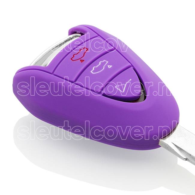 Autosleutel Hoesje geschikt voor Porsche - SleutelCover - Silicone Autosleutel Cover - Sleutelhoesje Paars