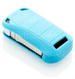 Autosleutel Hoesje geschikt voor Porsche - SleutelCover - Silicone Autosleutel Cover - Sleutelhoesje Lichtblauw