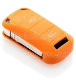 Autosleutel Hoesje geschikt voor Porsche - SleutelCover - Silicone Autosleutel Cover - Sleutelhoesje Oranje