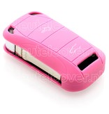 Autosleutel Hoesje geschikt voor Porsche - SleutelCover - Silicone Autosleutel Cover - Sleutelhoesje Roze