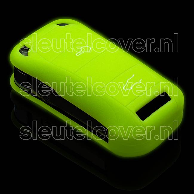 Autosleutel Hoesje geschikt voor Porsche - SleutelCover - Silicone Autosleutel Cover - Sleutelhoesje Glow in the dark / Lichtgevend