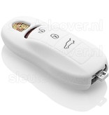 Autosleutel Hoesje geschikt voor Porsche - SleutelCover - Silicone Autosleutel Cover - Sleutelhoesje Wit