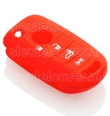 Autosleutel Hoesje geschikt voor Fiat - SleutelCover - Silicone Autosleutel Cover - Sleutelhoesje Rood