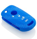 Autosleutel Hoesje geschikt voor Fiat - SleutelCover - Silicone Autosleutel Cover - Sleutelhoesje Blauw