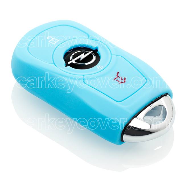 Autosleutel Hoesje geschikt voor Opel - SleutelCover - Silicone Autosleutel Cover - Sleutelhoesje Lichtblauw