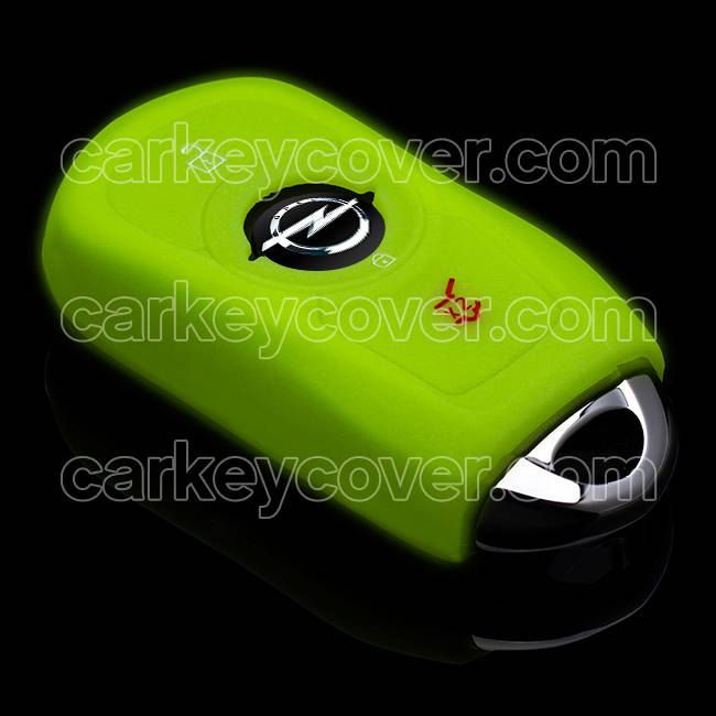 Autosleutel Hoesje geschikt voor Opel - SleutelCover - Silicone Autosleutel Cover - Sleutelhoesje Glow in the dark / Lichtgevend