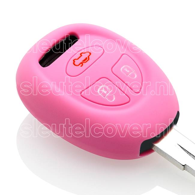 Autosleutel Hoesje geschikt voor Saab - SleutelCover - Silicone Autosleutel Cover - Sleutelhoesje Roze