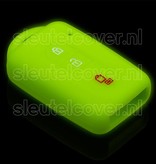 Autosleutel Hoesje geschikt voor Nissan - SleutelCover - Silicone Autosleutel Cover - Sleutelhoesje Glow in the dark / Lichtgevend