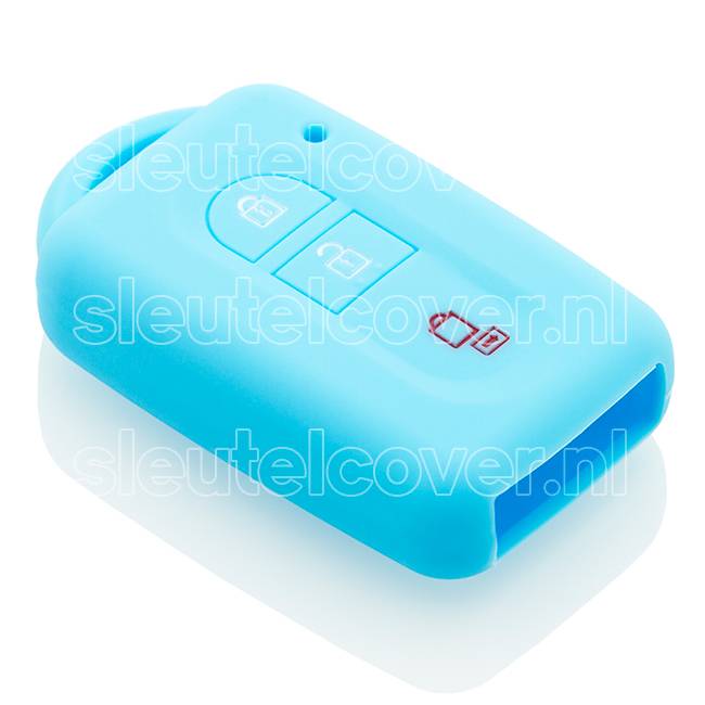 Autosleutel Hoesje geschikt voor Nissan - SleutelCover - Silicone Autosleutel Cover - Sleutelhoesje Lichtblauw