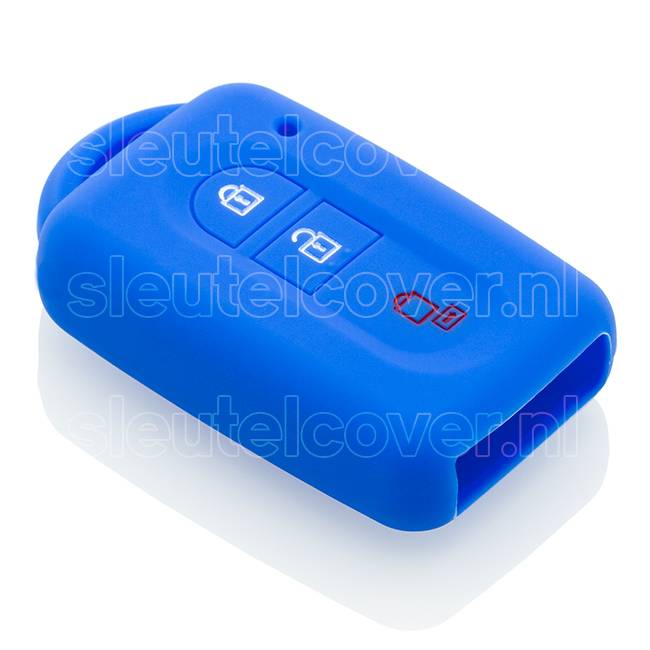 Autosleutel Hoesje geschikt voor Nissan - SleutelCover - Silicone Autosleutel Cover - Sleutelhoesje Blauw