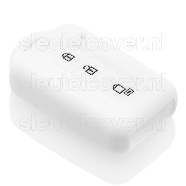 Autosleutel Hoesje geschikt voor Nissan - SleutelCover - Silicone Autosleutel Cover - Sleutelhoesje Wit