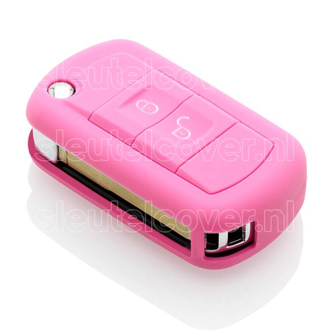 Autosleutel Hoesje geschikt voor Land Rover - SleutelCover - Silicone Autosleutel Cover - Sleutelhoesje Roze