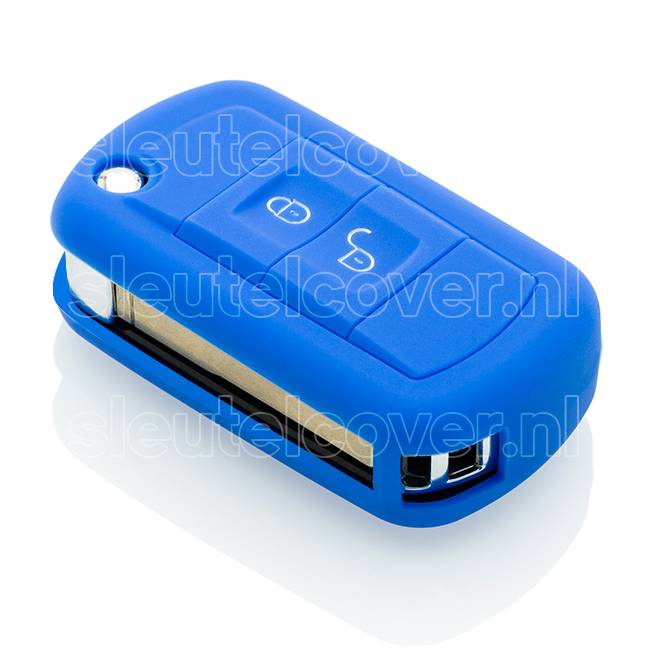 Autosleutel Hoesje geschikt voor Land Rover - SleutelCover - Silicone Autosleutel Cover - Sleutelhoesje Blauw