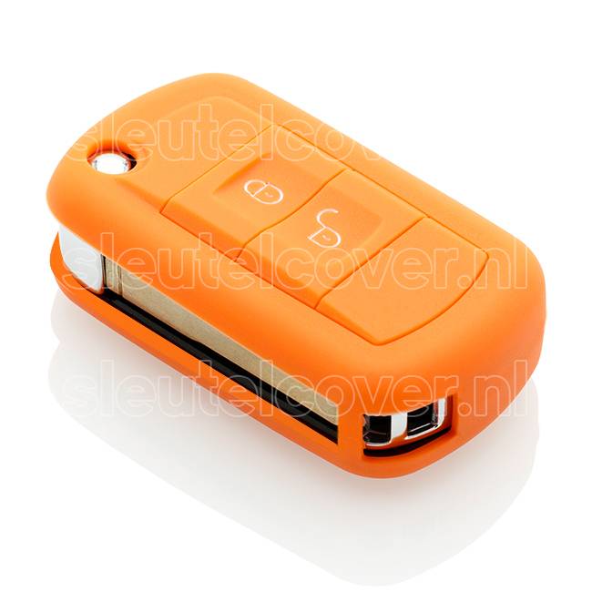 Autosleutel Hoesje geschikt voor Land Rover - SleutelCover - Silicone Autosleutel Cover - Sleutelhoesje Oranje