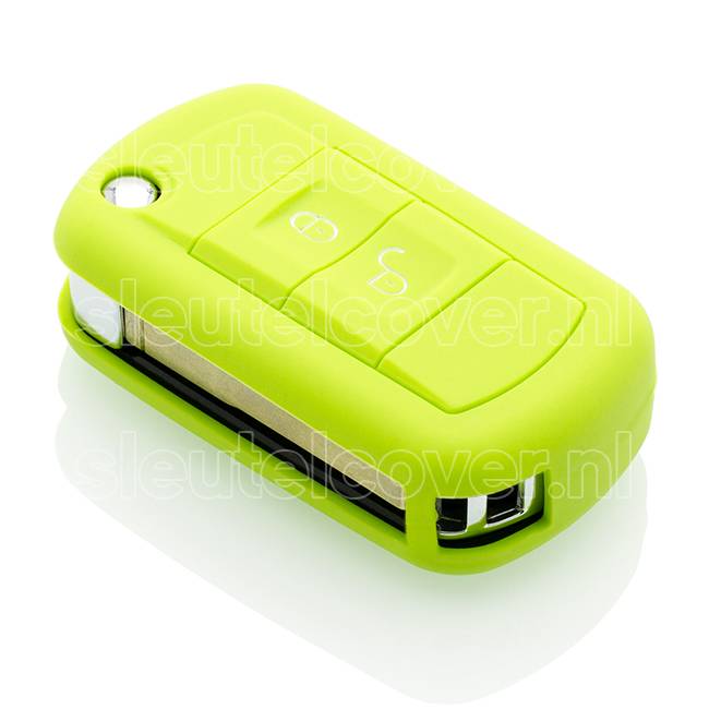 Autosleutel Hoesje geschikt voor Land Rover - SleutelCover - Silicone Autosleutel Cover - Sleutelhoesje Lime groen