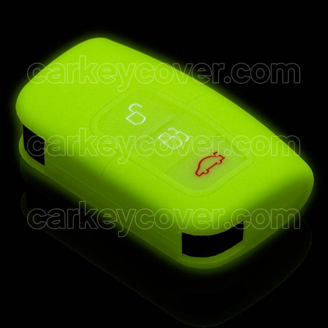 Autosleutel Hoesje geschikt voor Ford - SleutelCover - Silicone Autosleutel Cover - Sleutelhoesje Glow in the dark / Lichtgevend