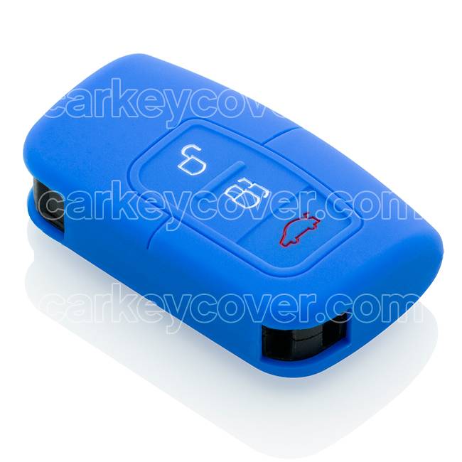 Autosleutel Hoesje geschikt voor Ford - SleutelCover - Silicone Autosleutel Cover - Sleutelhoesje Blauw