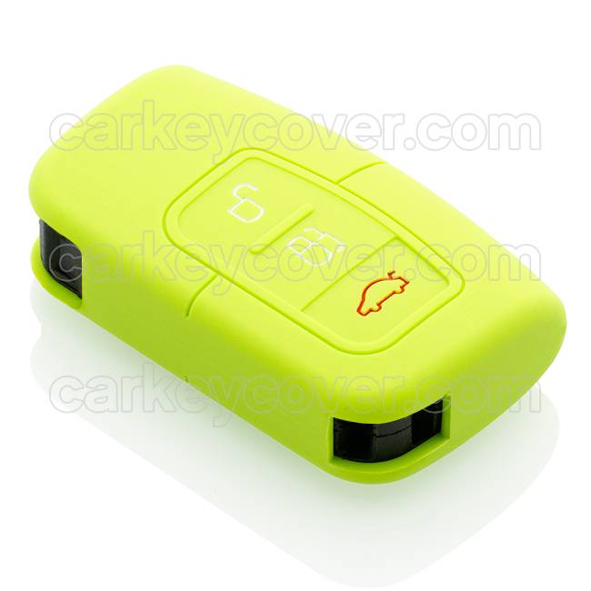 Autosleutel Hoesje geschikt voor Ford - SleutelCover - Silicone Autosleutel Cover - Sleutelhoesje Lime groen