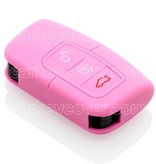 Autosleutel Hoesje geschikt voor Ford - SleutelCover - Silicone Autosleutel Cover - Sleutelhoesje Roze