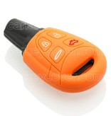 Autosleutel Hoesje geschikt voor Saab - SleutelCover - Silicone Autosleutel Cover - Sleutelhoesje Oranje