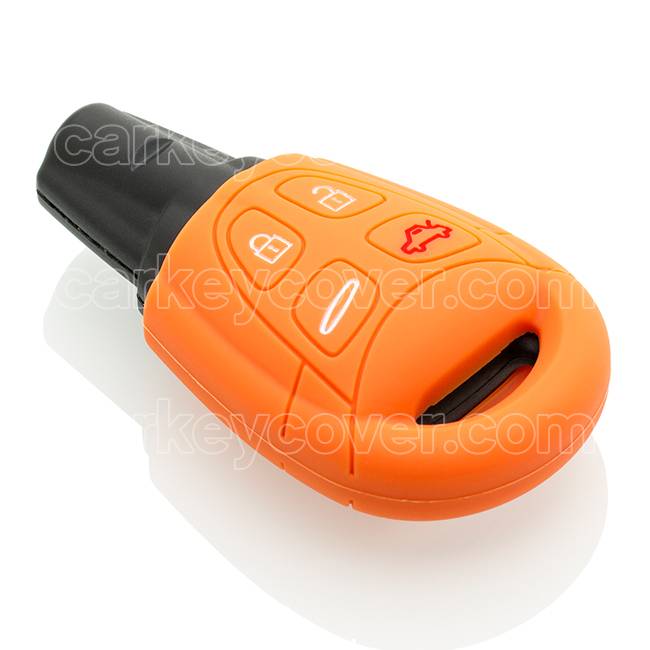 Autosleutel Hoesje geschikt voor Saab - SleutelCover - Silicone Autosleutel Cover - Sleutelhoesje Oranje