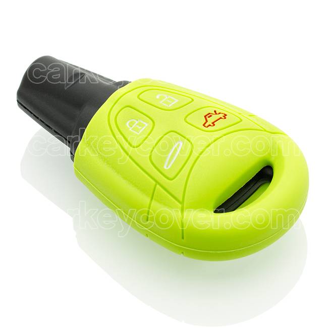 Autosleutel Hoesje geschikt voor Saab - SleutelCover - Silicone Autosleutel Cover - Sleutelhoesje Lime groen