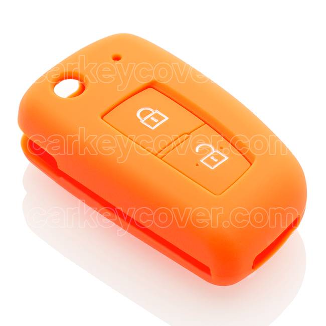 Autosleutel Hoesje geschikt voor Nissan - SleutelCover - Silicone Autosleutel Cover - Sleutelhoesje Oranje