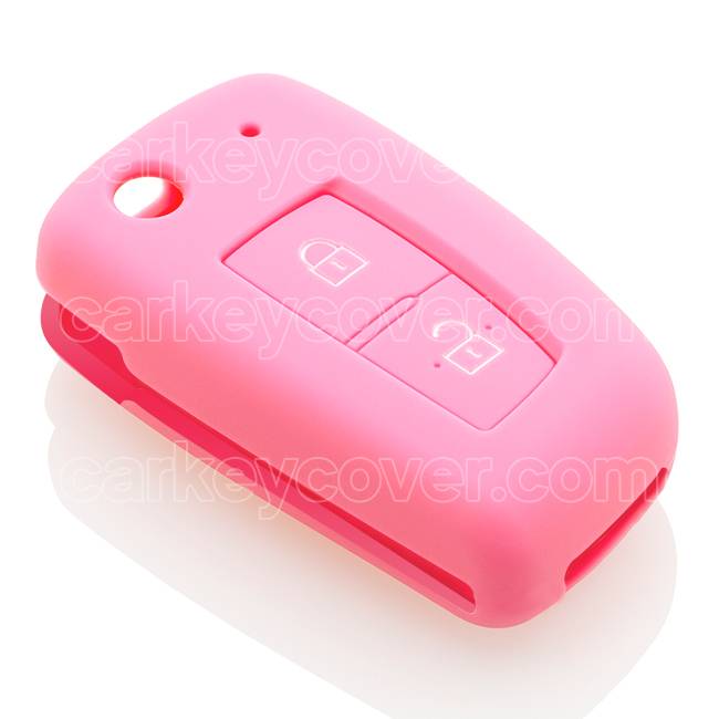 Autosleutel Hoesje geschikt voor Nissan - SleutelCover - Silicone Autosleutel Cover - Sleutelhoesje Roze