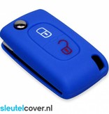 Autosleutel Hoesje geschikt voor Citroën - SleutelCover - Silicone Autosleutel Cover - Sleutelhoesje Blauw