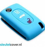 Autosleutel Hoesje geschikt voor Citroën - SleutelCover - Silicone Autosleutel Cover - Sleutelhoesje Lichtblauw