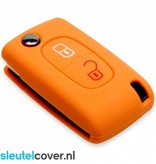 Autosleutel Hoesje geschikt voor Citroën - SleutelCover - Silicone Autosleutel Cover - Sleutelhoesje Oranje