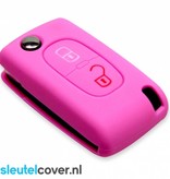 Autosleutel Hoesje geschikt voor Citroën - SleutelCover - Silicone Autosleutel Cover - Sleutelhoesje Roze