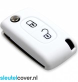 Autosleutel Hoesje geschikt voor Citroën - SleutelCover - Silicone Autosleutel Cover - Sleutelhoesje Wit