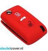 Autosleutel Hoesje geschikt voor Fiat - SleutelCover - Silicone Autosleutel Cover - Sleutelhoesje Rood