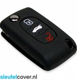 Autosleutel Hoesje geschikt voor Fiat - SleutelCover - Silicone Autosleutel Cover - Sleutelhoesje Zwart