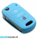 Autosleutel Hoesje geschikt voor Hyundai - SleutelCover - Silicone Autosleutel Cover - Sleutelhoesje Lichtblauw