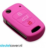 Autosleutel Hoesje geschikt voor Hyundai - SleutelCover - Silicone Autosleutel Cover - Sleutelhoesje Roze