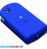 Autosleutel Hoesje geschikt voor Mazda - SleutelCover - Silicone Autosleutel Cover - Sleutelhoesje Blauw