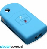 Autosleutel Hoesje geschikt voor Mazda - SleutelCover - Silicone Autosleutel Cover - Sleutelhoesje Lichtblauw